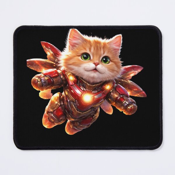 Item preview, Futuristic High Tech Iron Avenger Superhero Cat designed and sold by BarkAndArt.