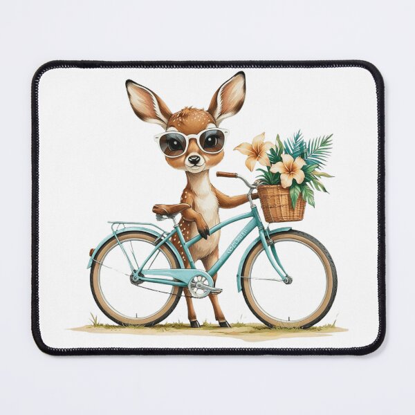 Item preview, Cute Deer Beach Cruiser Bicycle Hello Summer Watercolor designed and sold by AQUILAKREO.