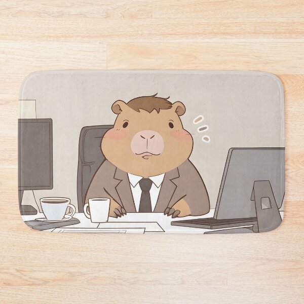 Item preview, Meeting Capybara — Office Humor Kawaii Sticker designed and sold by tommysworks.