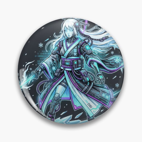 Item preview, Cyberpunk Yuki Onna - Neon Icy Tech Geisha designed and sold by Neo Tokio.