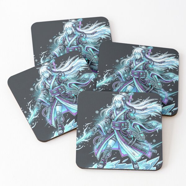 Item preview, Cyberpunk Yuki Onna - Neon Icy Tech Geisha designed and sold by Neo Tokio.