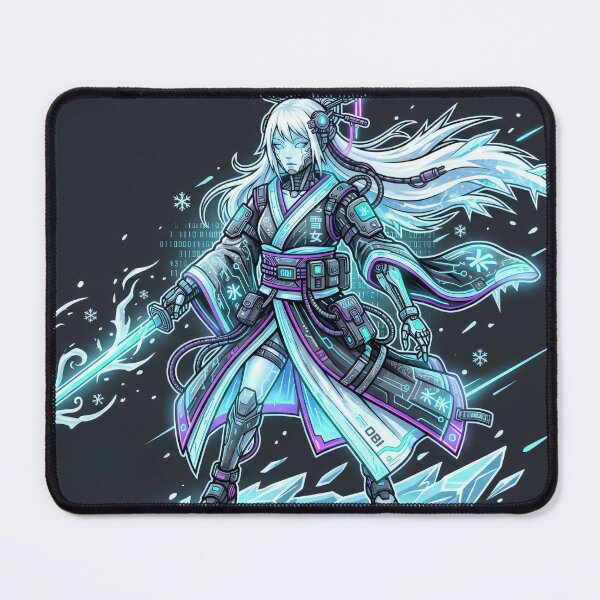 Item preview, Cyberpunk Yuki Onna - Neon Icy Tech Geisha designed and sold by Neo Tokio.