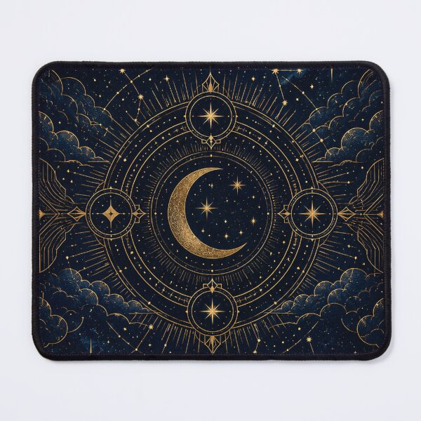 Item preview, Art Deco Celestial | Gold Moon & Constellation Pattern | Midnight Blue Astronomy Art designed and sold by SmilingAnny.