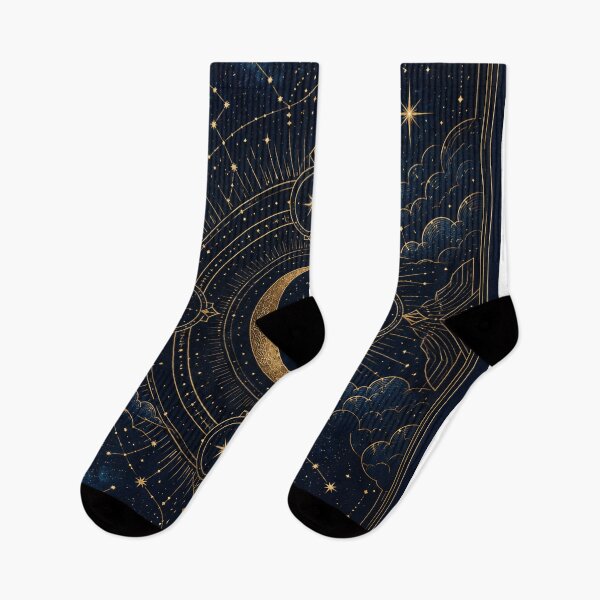 Item preview, Art Deco Celestial | Gold Moon & Constellation Pattern | Midnight Blue Astronomy Art designed and sold by SmilingAnny.