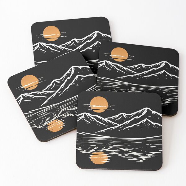 Item preview, Minimalist Mountain Sunrise - Zen Landscape Line Art designed and sold by myforestfog.