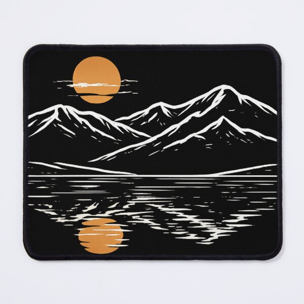 Item preview, Minimalist Mountain Sunrise - Zen Landscape Line Art designed and sold by myforestfog.