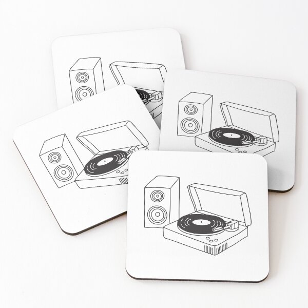 Item preview, Turntable Beside Stacked Retro Speakers designed and sold by rasagamastore.
