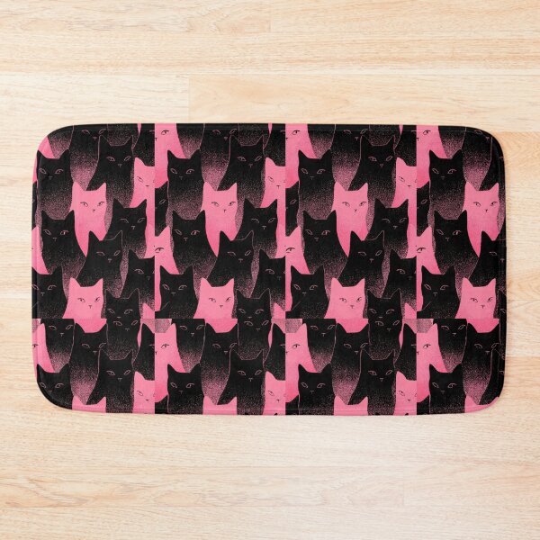Item preview, Pink Black Cat Pattern | Cute Aesthetic Cat Lover Design designed and sold by Hoodybaba.