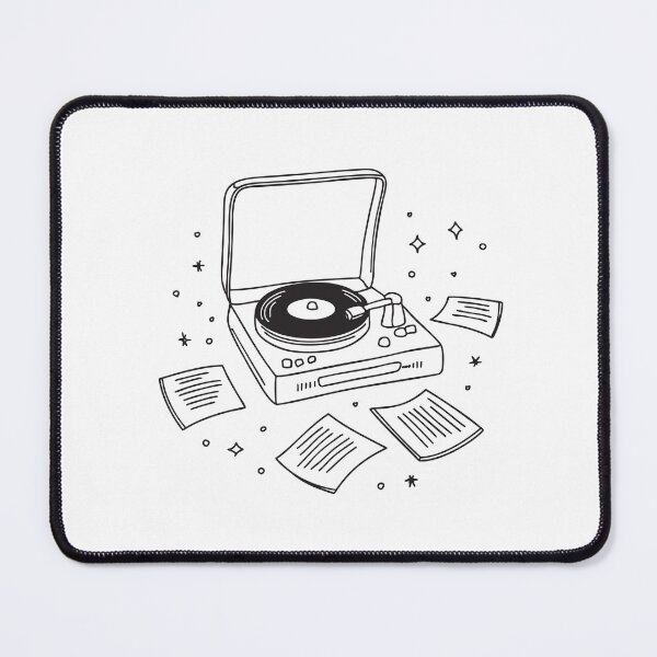 Item preview, Turntable with Vinyl Records Spread Around designed and sold by rasagamastore.