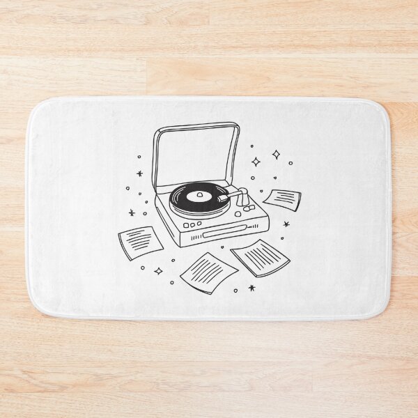 Item preview, Turntable with Vinyl Records Spread Around designed and sold by rasagamastore.