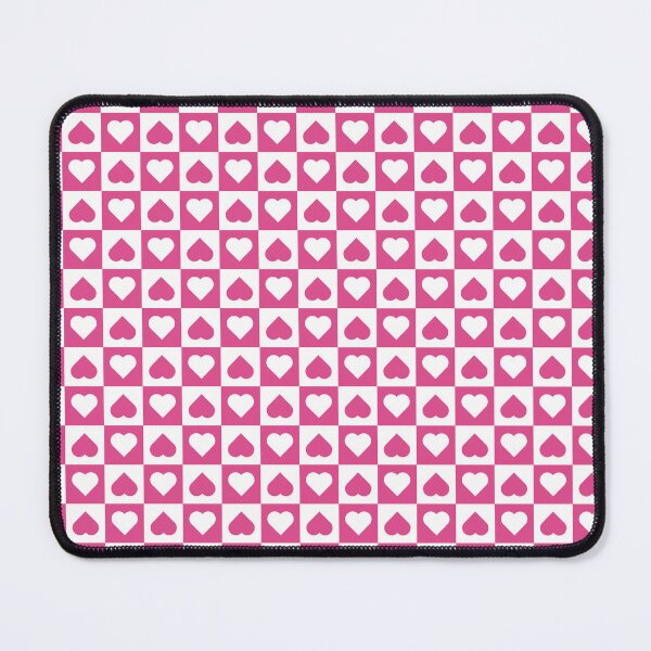 Item preview, White and Hot Pink checkered hearts designed and sold by pattern-archive.