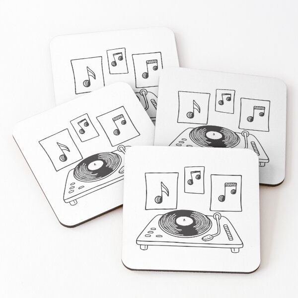 Item preview, Turntable Beneath Music Note Posters designed and sold by rasagamastore.