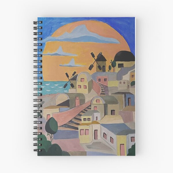 Item preview, Santorini Sunset — Cubist Mediterranean Village Painting designed and sold by jimmytedesky.
