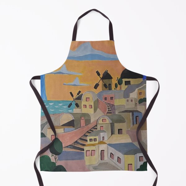 Item preview, Santorini Sunset — Cubist Mediterranean Village Painting designed and sold by jimmytedesky.