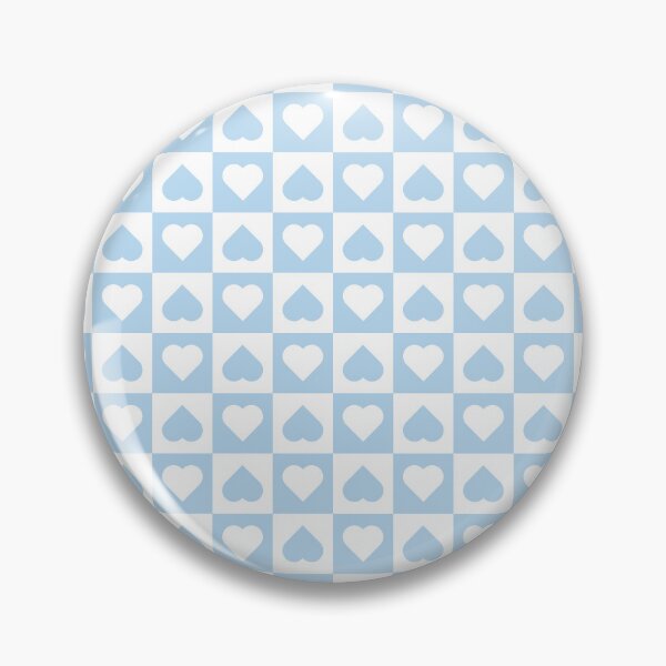 Item preview, White and Ice Blue checkered hearts designed and sold by pattern-archive.