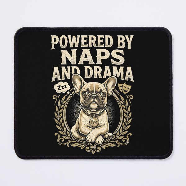 Item preview, Powered By Naps And Drama Funny French Bulldog Drama Queen Dog Lover Gift designed and sold by thoughtswear.