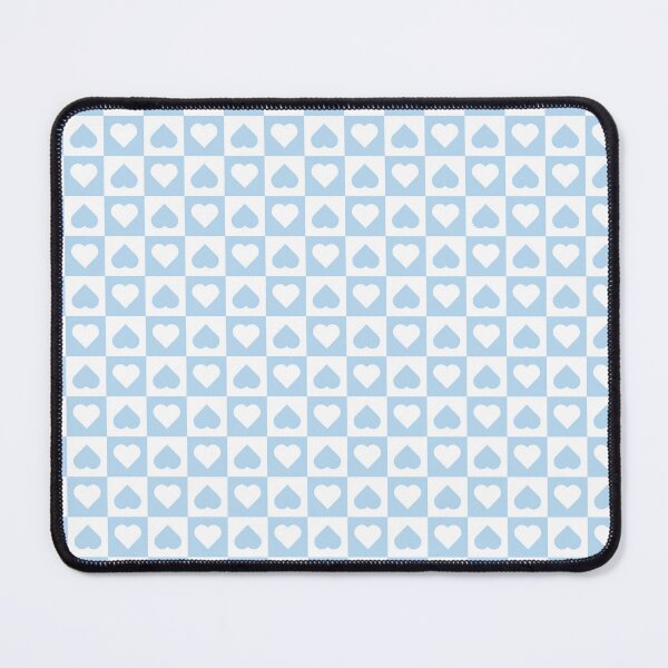 Item preview, White and Ice Blue checkered hearts designed and sold by pattern-archive.