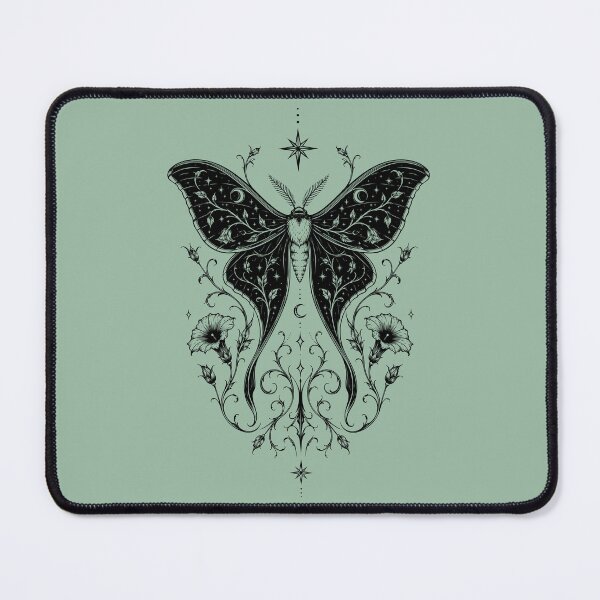 Item preview, Luna Moth, Night Butterfly, Butterfly, Flowers, Gothic Art designed and sold by Christine Krahl.