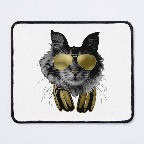 Item preview, Cool Cat Music Lover Aviator Sunglasses Headphones designed and sold by marke770.
