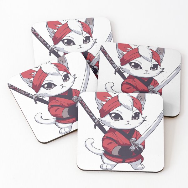 Item preview, Cute Ninja Cat – Kawaii Samurai Kitty Warrior Design designed and sold by Artimax-Studio.