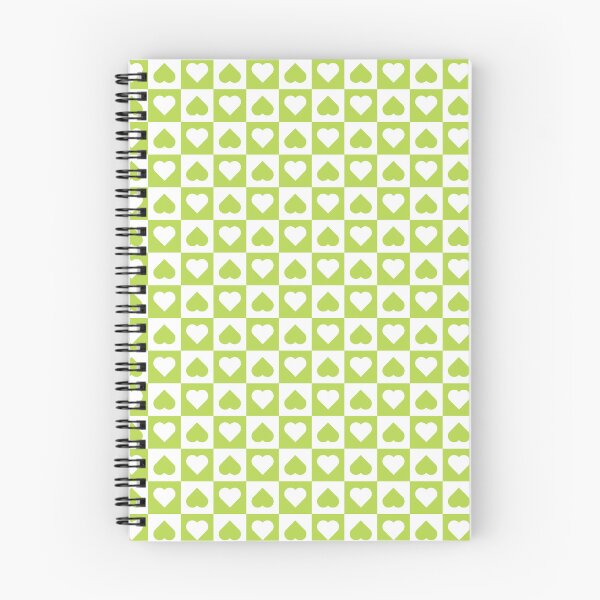 Item preview, White and Lime checkered hearts designed and sold by pattern-archive.