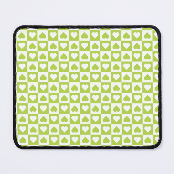 Item preview, White and Lime checkered hearts designed and sold by pattern-archive.