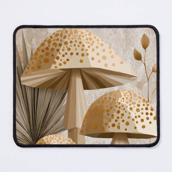 Item preview, Boho Geometric Mushroom Trio — Minimalist Cottagecore Canvas Print designed and sold by daila70.