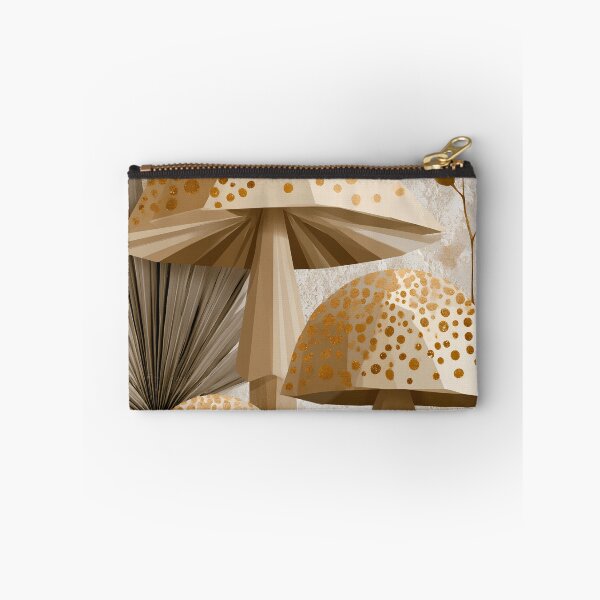 Item preview, Boho Geometric Mushroom Trio — Minimalist Cottagecore Canvas Print designed and sold by daila70.