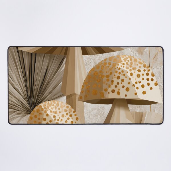 Item preview, Boho Geometric Mushroom Trio — Minimalist Cottagecore Canvas Print designed and sold by daila70.
