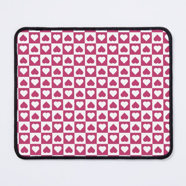 Item preview, White and Magenta checkered hearts designed and sold by pattern-archive.