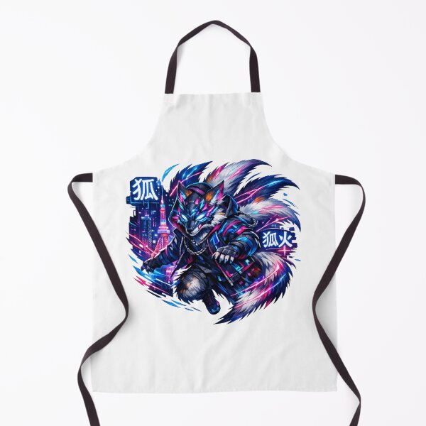 Item preview, Cyberpunk Fox Kitsune Japanese Yokai Spirit Aesthetic Art designed and sold by KhadijaBatool38.