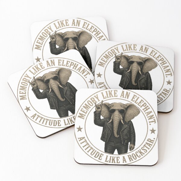 Item preview, Memory Like an Elephant, Attitude Like a Rockstar | Funny Elephant Rock Shirt designed and sold by Daagath.