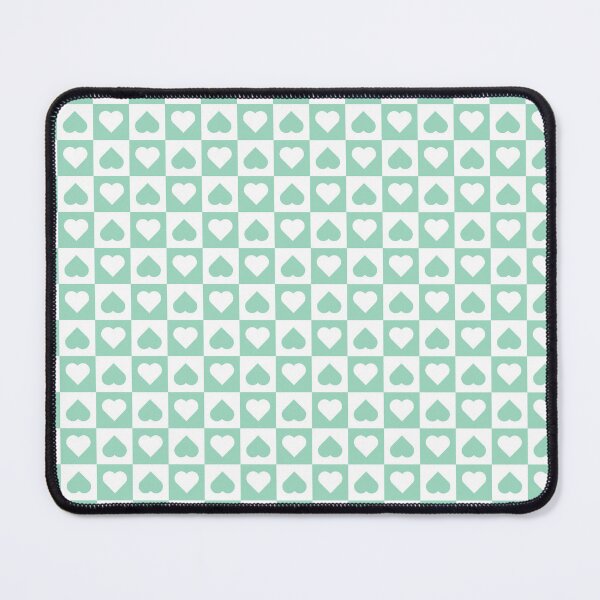 Item preview, White and Mint checkered hearts designed and sold by pattern-archive.