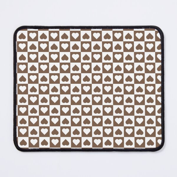 Item preview, White and Mocha checkered hearts designed and sold by pattern-archive.