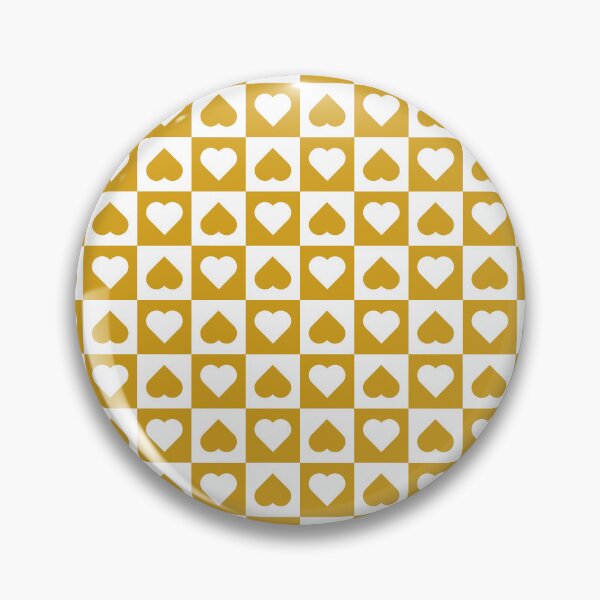 Item preview, White and Mustard checkered hearts designed and sold by pattern-archive.