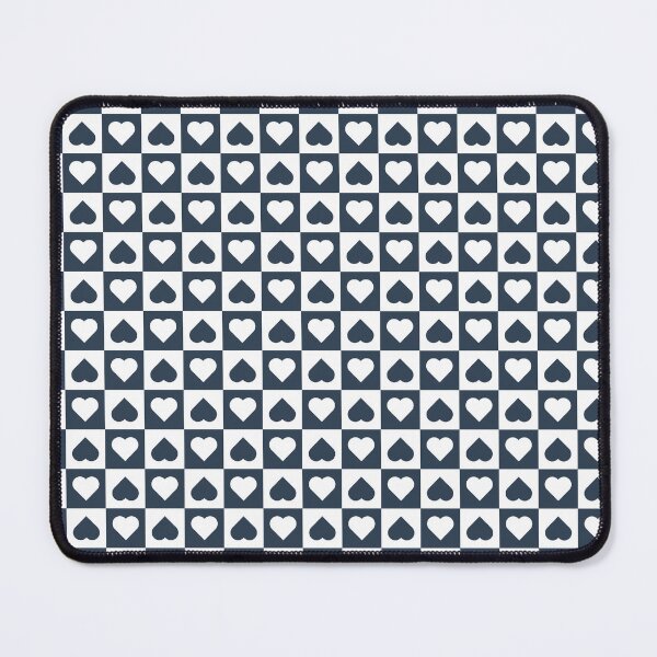 Item preview, White and Navy checkered hearts designed and sold by pattern-archive.