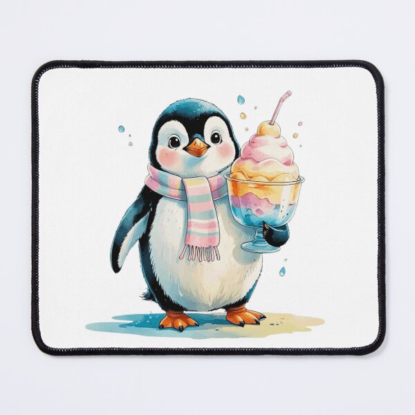 Item preview, Cute Penguin Shaved Ice Tropical Hello Summer Watercolor designed and sold by AQUILAKREO.