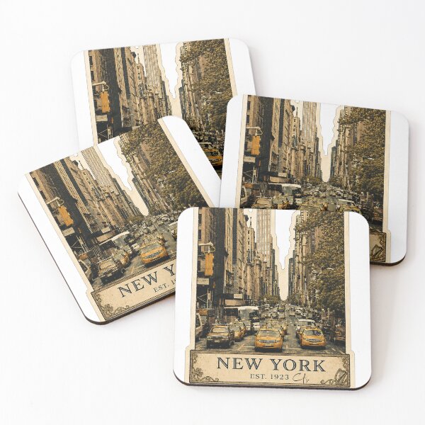 Item preview, Vintage New York Travel - Retro Manhattan Street View Est 1923 designed and sold by CharaFei.Art.