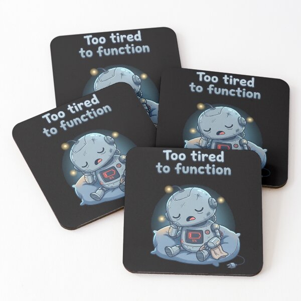 Item preview, Too Tired To Function Funny Exhausted Robot – Low Battery Humor Gift for Introverts designed and sold by Martin's_Design.