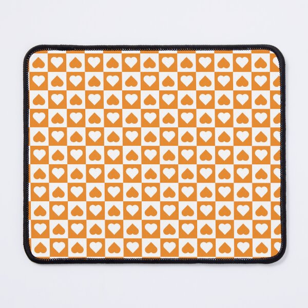 Item preview, White and Orange checkered hearts designed and sold by pattern-archive.