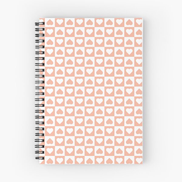 Item preview, White and Peach checkered hearts designed and sold by pattern-archive.