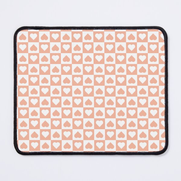Item preview, White and Peach checkered hearts designed and sold by pattern-archive.