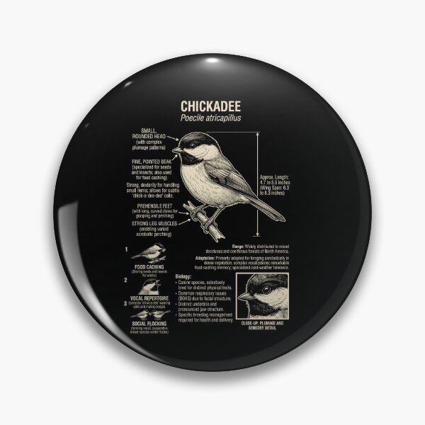 Item preview, Chickadee Scientific Anatomy Ornithology Animal Lover designed and sold by Kimberley King Art  King Art.