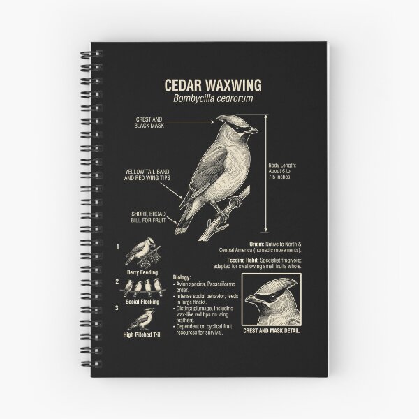 Item preview, Cedar Waxwing Scientific Anatomy Ornithology Animal Lover designed and sold by Kimberley King Art  King Art.