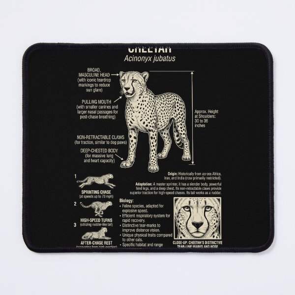 Item preview, Cheetah Scientific Anatomy Biology Animal Lover designed and sold by Kimberley King Art  King Art.