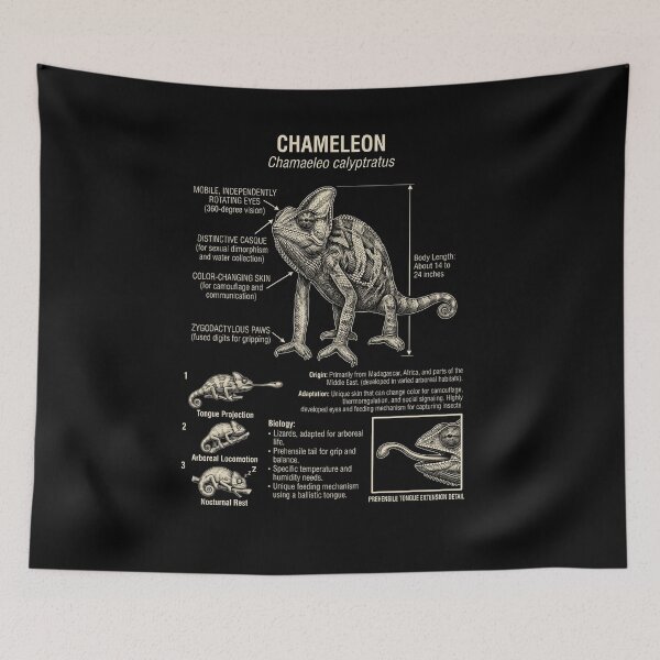 Item preview, Chameleon Scientific Anatomy Biology Animal Lover designed and sold by Kimberley King Art  King Art.