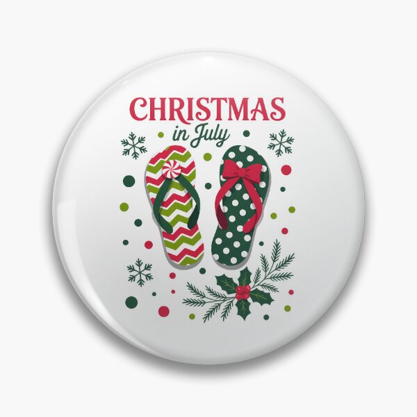 Item preview, Christmas in July Flip Flops Xmas Flip Flops Summer Holiday designed and sold by SapfireStuArt.