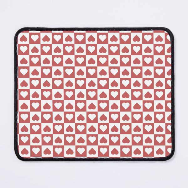 Item preview, White and Pastel Red checkered hearts designed and sold by pattern-archive.