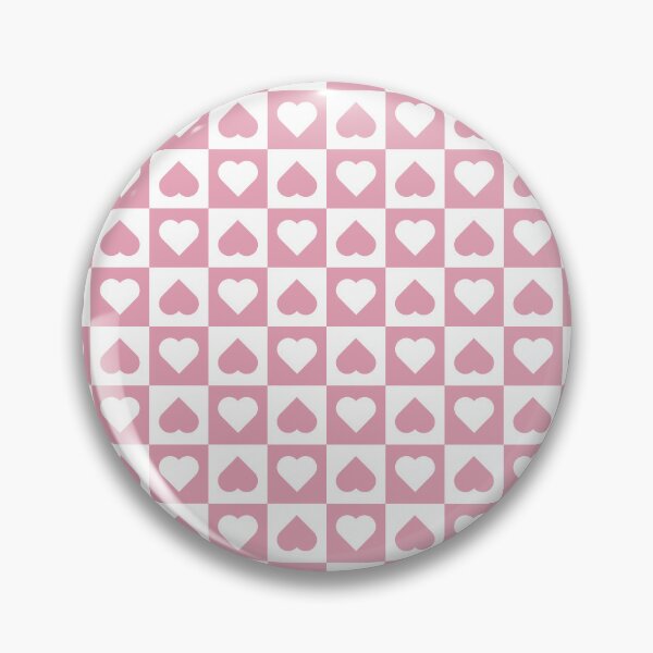 Item preview, White and Rose checkered hearts designed and sold by pattern-archive.