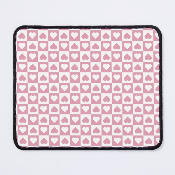 Item preview, White and Rose checkered hearts designed and sold by pattern-archive.